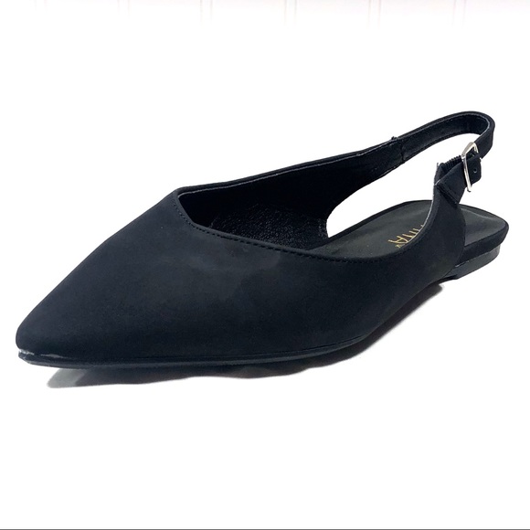 Liliana Black Slingback Flats Pointed Toe - Picture 3 of 4